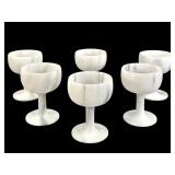 White Marble / Quartzite Wine Goblet Set of 6