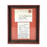 Katharine Hepburn Signed Letter 1975 Framed