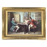 JLG Ferris Genre Oil Painting Chess Players