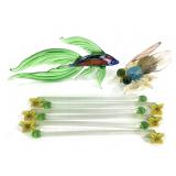 Hand Blown Art Glass Stirring Sticks & Sculptures
