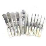 Vtg American Cutlery MOP & Sterling Cocktail Set