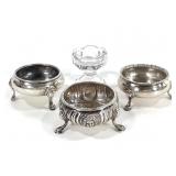 3 Sterling Open Salts London 18-19thC
