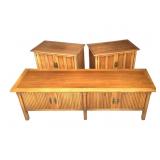 3Pc Drexel Pan Tempo Coffee & Side Tables