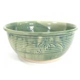 Lg Studio Pottery Green Glazed Centerpiece Bowl