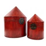 Lacquer Indonesian Hat Box w Conical Lid