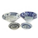 Chinese Blue & White Porcelain Bowls, Tek Sing