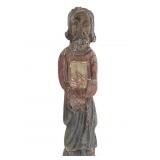 Antique Carved Wood Saint Statuette