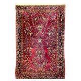Burgundy Floral Rug - 59" x 41"
