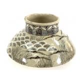 Hand Painted Vase Vietnamese Annamese Style