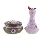 Schafer & Vater Jeweled Cameo Box & Hatpin Holder