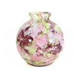 Legras & Cie Cased Spatter Glass Vase Pink & Green