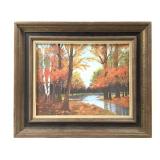 Oil on Canvasboard B. Roth Woodland Stream
