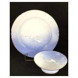 Bing & Grondahl Seagull Chop Plate & Bowl