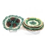 Majolica Ceramic Leaf Plates
