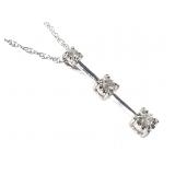 10K WG Necklace w Diamond Pendant 1.2g TW 18" L