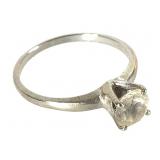 14K Solitaire 1.8g TW Sz 6 Not Diamond