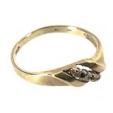 10K Diamond Ring 1.3g TW Sz 6