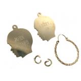 14K Engraved CharmsSingle Earring+ 7.2g TW