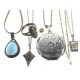 5 Sterling Necklaces Turquoise Ring 39.9g TW