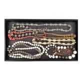 Vtg Beaded Costume Necklaces Glass, Metal +