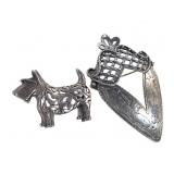 2 Sterling Pins 18.8g TW Up to 2 1/2" H