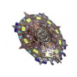 Mexican Sterling Aztec Cal Pin Brooch 15.1g TW