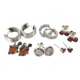 Sterling Earrings 17.9g TW Amber +