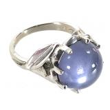 10K Blue Star Sapphire 5.5g TW Sz 5 1/2