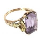 10K Amethyst Ring 2.5g TW Sz 4