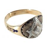 Vtg Masonic 10K Diamond Ring 3.3g TW Sz 10