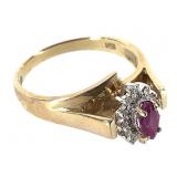 10K Ruby Ring 2.6g TW Sz 6