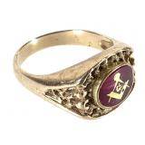 14K Masonic Ring 8g TW Sz 11.5