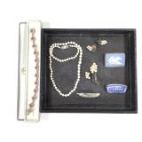 Sterling Brooches, Earrings, Bracelet & Necklace