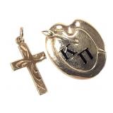 10K Kappa Pi Pin & Small Cross 2.7g TW