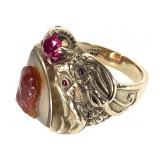 10K Gothic Ruby Dragon Ring 11.7g TW Sz 11
