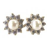 14K Pearl Earrings and Jackets 2.5g 6mm