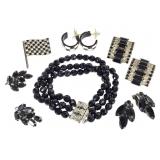 Black & White Rhinestone Costume Jewelry