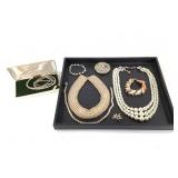 Faux Pearl Necklaces & Bracelets +