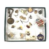Vtg Lapel Pins Masonic, Lions Club, Route 66 +