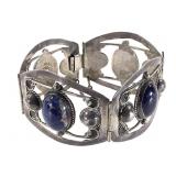 Mexican Sterling Lapis Bracelet 28.6g TW