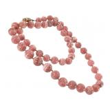Polished Rhodochrosite Bead Necklace 23" L