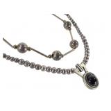 2 Sterling Bead Necklaces 17.7g TW 18" L