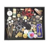 Drafting Compasses, Pins, Stopwatch, Trinkets +