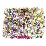 Mixed Faceted Gemstones Ruby, Tourmaline +