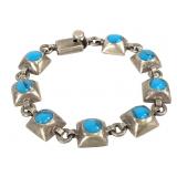 Mexican Sterling Turquoise Bracelet 28.2g TW