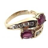 14K Ruby Diamond Ring 4.3g TW Sz 6