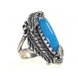 NA Sterling Turquoise Ring 11.7g TW Sz 6