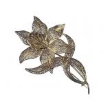 Vtg Filigree Orchid Brooch
