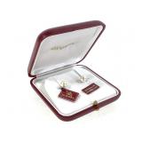 Majorica Sterling Pearl Earrings w/ Og Box