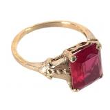 10K Ruby Ring 2.7g TW Sz 6